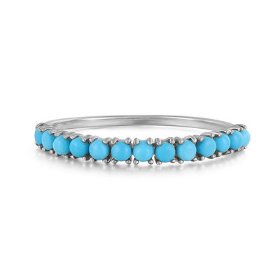 Joyería a medida Medio turquesa Revestida de oro Durable Delicado 925 Anillos de plata Moda