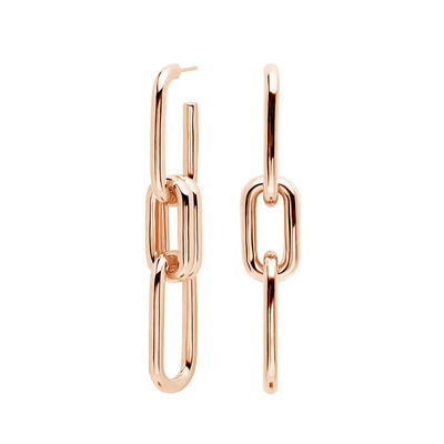 Oro Revestido Plata Logotipo personalizado Larga Cadena de la Caída de los Aretes para las Mujeres
