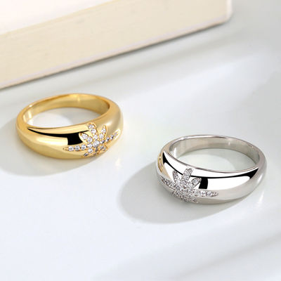 Unisex Alibaba-Compras en línea Anillos de banda Starburst Revestidos de oro en plata esterlina 925