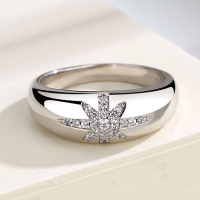 Unisex Alibaba-Compras en línea Anillos de banda Starburst Revestidos de oro en plata esterlina 925