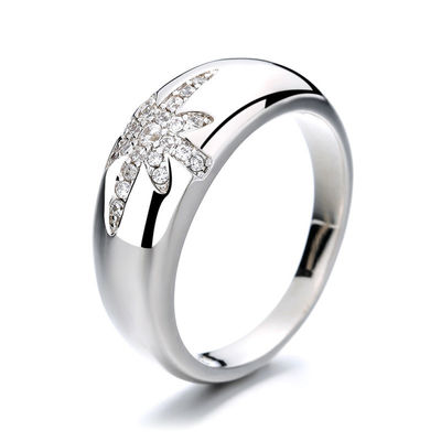 Unisex Alibaba-Compras en línea Anillos de banda Starburst Revestidos de oro en plata esterlina 925