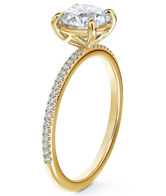 925 plata brasileña redonda blanco CZ Anillo de compromiso Joyería fina Accesorios