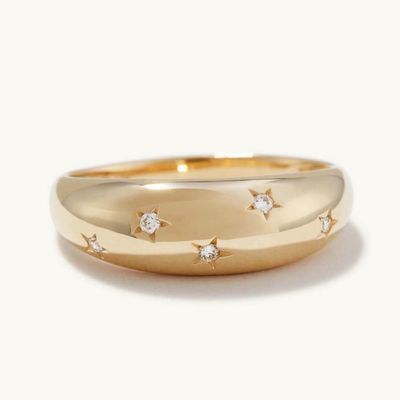 Anillos de la banda de la eternidad 18K de oro brasileño joyería estrella 925 de plata esterlina anillo femenino cúpula