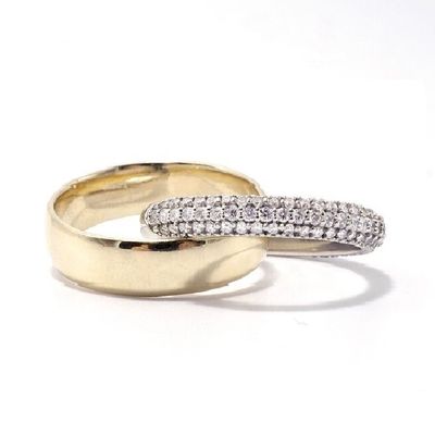Moda Anillos de rodadura unisex con bóveda Banda de diamantes de oro de oro plateado anillos de plata esterlina