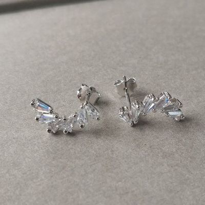 Oídos de zirconia para mujeres joyas Vermeil aretes congelados
