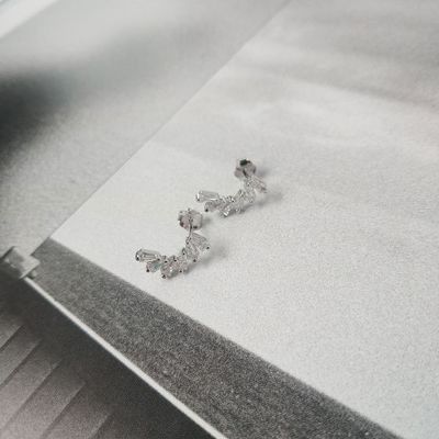 Oídos de zirconia para mujeres joyas Vermeil aretes congelados