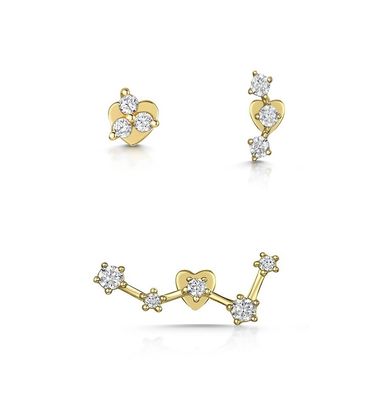 OEM Constella Stud Rincones 925 18k Oro Blanco Rincones de Stud