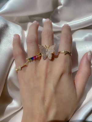 Anillo de nombre de ángel de oro sólido para mujeres hecho a mano Brillo 925 de plata esterlina Moderno N/A