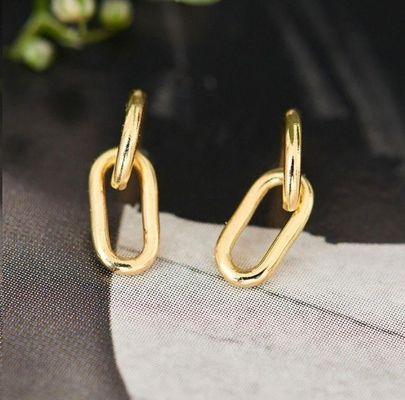 Oportunidad de boda simple de plata cable de enlace de oreja de 30 mm de altura diseño elegante