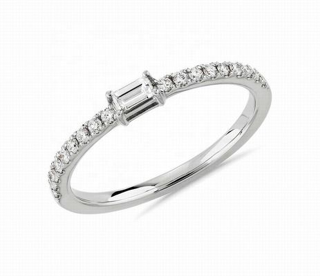 Joyería fina Anillo de plata esterlina 925 con piedras verdes o blancas y dorado de 18K