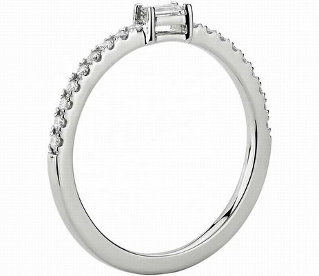 Joyería fina Anillo de plata esterlina 925 con piedras verdes o blancas y dorado de 18K