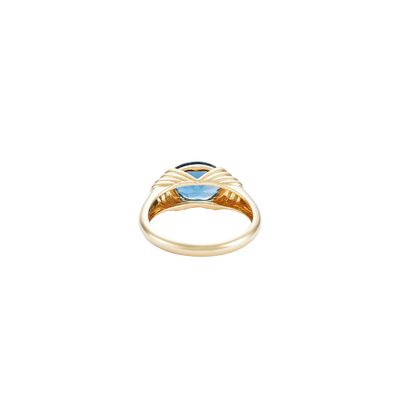 London Blue CZ Heirloom Ring in 925 Sterling Silver for Women's Wedding Dinner Party
