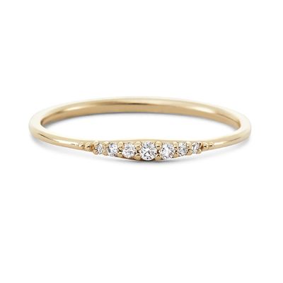 Simplemente 14K dorados hechos a mano apilados delgados 925 anillos de plata
