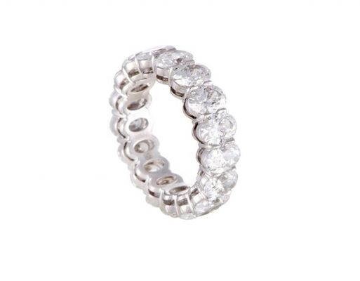 Claros CZ Oval Eternity Band Anillo Tipo de joyería Anillo de la eternidad de plata femenino