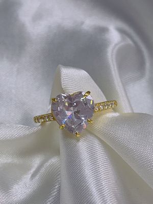 Tecnología de inserción de micro inserción Corte de corazón CZ Piedra 925 Anillos de compromiso de plata esterlina