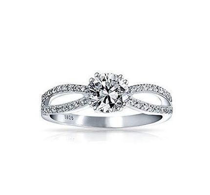 925 Anillo de plata esterlina Micron Pave Blanco Dorado Revestido para Mujeres Casamiento Pareja de compromiso