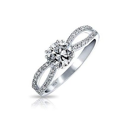 925 Anillo de plata esterlina Micron Pave Blanco Dorado Revestido para Mujeres Casamiento Pareja de compromiso
