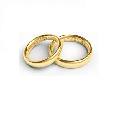 Tamaño de US 5 Diseño personalizado Confort Fit Oro Revestido Plain Silver Anillos de Boda sin Piedra