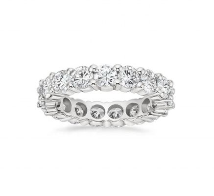 925 Plata Esterlina Anillos de Eternidad Anillos Revestidos con Rodio Anillos Hechos a Mano Joyería Técnica