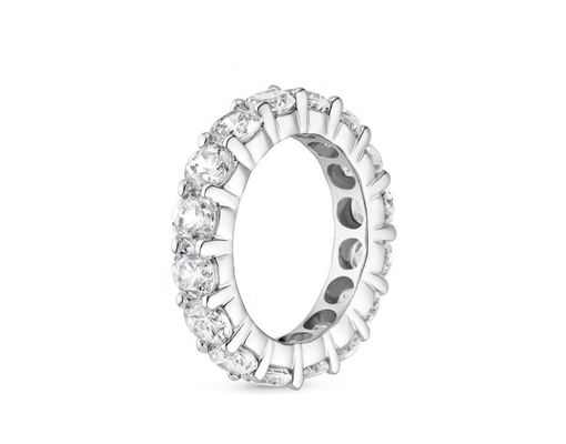 925 Plata Esterlina Anillos de Eternidad Anillos Revestidos con Rodio Anillos Hechos a Mano Joyería Técnica