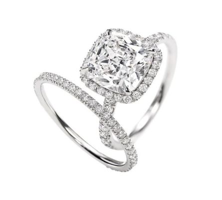 Europa y América Tendencia Anillo de compromiso de plata esterlina Con plateado
