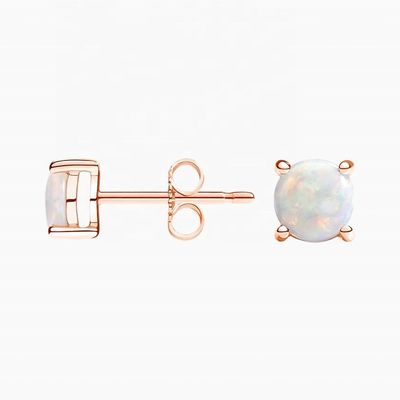 Venta al por mayor de opal blanco 925 de plata esterlina, pendientes para joyería femenina