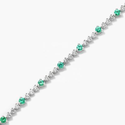 Brazalete de tenis de circo blanco rubí de corte redondo de plata esterlina Brazalete de tenis