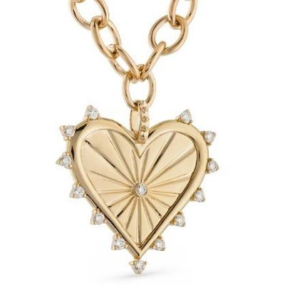 18K Oro Blanco CZ con puntas Amor Corazón Encanto Collar 925 Pendientes de Plata
