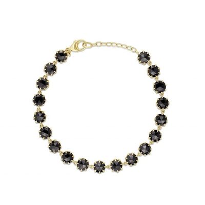 Brazalete de tenis de diamante de Thorn CZ con rodio Revestido con piedra preciosa negra