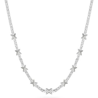 OEM clásico de latón collar de estrella de tenis collar con piedras de zircón cúbico brillante