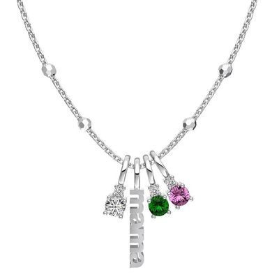 Collar de plata blanco CZ 4mm 925 Collar de piedra de zircón femenino