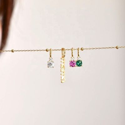 Collar de plata blanco CZ 4mm 925 Collar de piedra de zircón femenino
