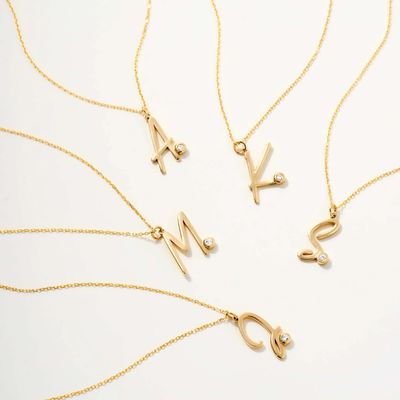 Conjunto de bisel Blanco CZ colgante inicial Unisex 925 plata esterlina collar personalizado