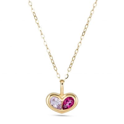 Día de San Valentín regalo colorido en forma de corazón colgante de piedras preciosas collares para el compromiso