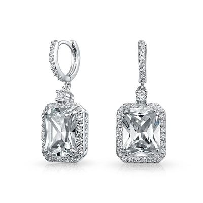925 Materiales de plata esterlina Tipo de las mejores ventas de oro blanco Revestido Dangle Auriculares nupciales