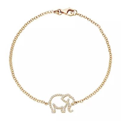 Brazalete de elefante de plata 925 con tecnología de micro inserción y diamante blanco CZ