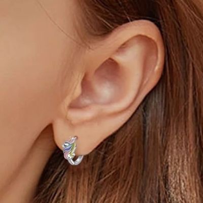 Unicornio Revestido con Rodio Colorido Enamel Huggies Ahorros Para Adolescentes Joyería de Moda