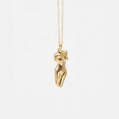925 Venus de plata esterlina collar de colgante para cuerpo femenino personalizable para su atuendo
