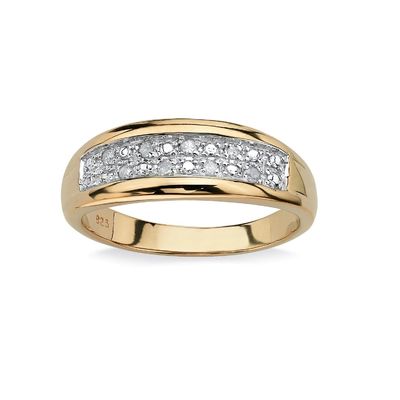 Anillo de boda de diamantes de plata / latón para hombres con diamantes pavimentados