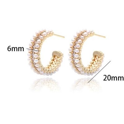 Accesorios de mujer 925 de plata esterlina aretes de aro con madre de perla claro CZ