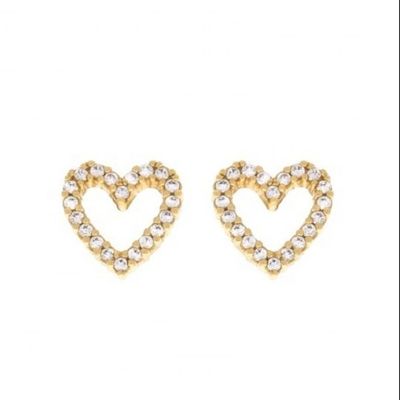 Los oídos de las muñecas del corazón de plata esterlina de latón/cobre/925 con el tamaño del corazón CZ de 8 mm