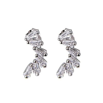 Oídos de zirconia para mujeres joyas Vermeil aretes congelados