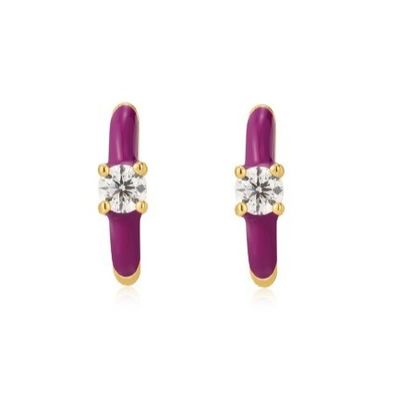 Neón Turquesa Esmaltado Micro Pave CZ Caramelo Colorido Niña Mujeres Orecillos Ecológicos Sí