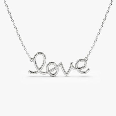 Collar de amor de plata sólida 925 14K dorada collar de amor para mujeres regalo de San Valentín