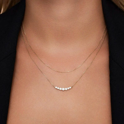 Collares minimalistas de tenis de plata esterlina 925 collares para mujeres collares apilables en capas