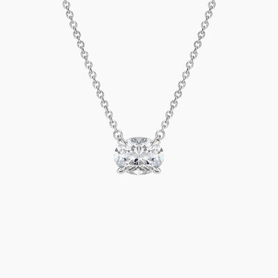 Corte ovalado 5A Circonia cúbica blanca colgante de piedra preciosa brillante collares para mujeres joyas clásicas