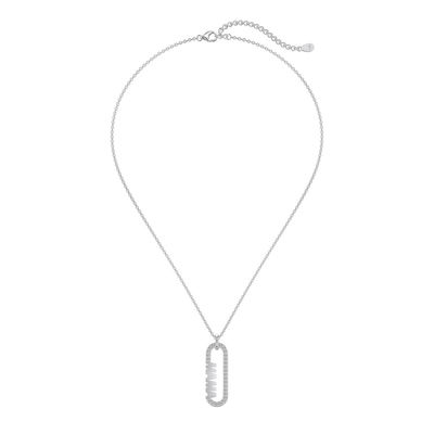 18k Oro Mamá clip colgante collar en 925 plata esterlina