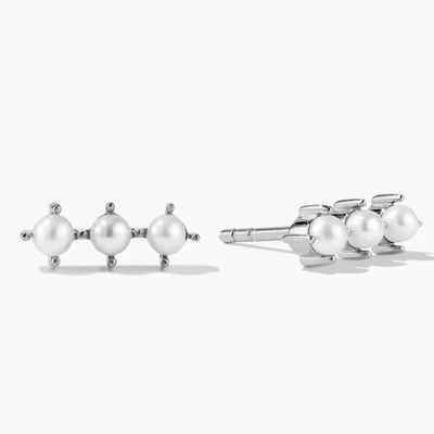 Oro 18K Revestimiento de Perlas Orecillos Sterling Plata con logotipo personalizado
