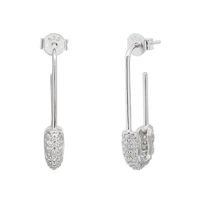 Los pendientes de aro femenino en plata 925 con claridad CZ Diamante de oro amarillo brasileño joyas