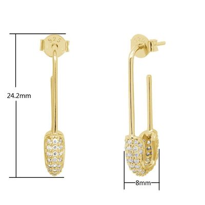 Los pendientes de aro femenino en plata 925 con claridad CZ Diamante de oro amarillo brasileño joyas